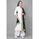 Load image into Gallery viewer, Women's Velvet Gotta Patti Dupatta (Green, Length: 2.25 to 2.50 Mtr) Kashvii
