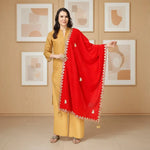Load image into Gallery viewer, Women's Velvet Gotta Patti Dupatta (Red, Length: 2.25 to 2.50 Mtr) Kashvii
