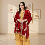 Load image into Gallery viewer, Women's Velvet Gotta Patti Dupatta (Maroon, Length: 2.25 to 2.50 Mtr) Kashvii
