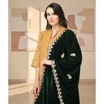 Load image into Gallery viewer, Women's Velvet Gotta Patti Dupatta (Green, Length: 2.25 to 2.50 Mtr) Kashvii
