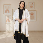 Load image into Gallery viewer, Women's Velvet Gotta Patti Dupatta (White, Length: 2.25 to 2.50 Mtr) Kashvii
