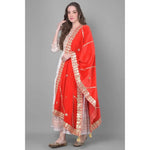Load image into Gallery viewer, Women's Velvet Gotta Patti Dupatta (Red, Length: 2.25 to 2.50 Mtr) Kashvii
