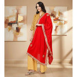 Load image into Gallery viewer, Women's Velvet Gotta Patti Dupatta (Red, Length: 2.25 to 2.50 Mtr) Kashvii
