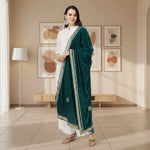 Load image into Gallery viewer, Women's Velvet Gotta Patti Dupatta (Dark Green, Length: 2.25 to 2.50 Mtr) Kashvii
