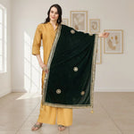 Load image into Gallery viewer, Women's Velvet Gotta Patti Dupatta (Green, Length: 2.25 to 2.50 Mtr) Kashvii
