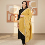 Load image into Gallery viewer, Women's Velvet Gotta Patti Dupatta (Yellow, Length: 2.25 to 2.50 Mtr) Kashvii
