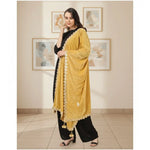 Load image into Gallery viewer, Women's Velvet Gotta Patti Dupatta (Yellow, Length: 2.25 to 2.50 Mtr) Kashvii
