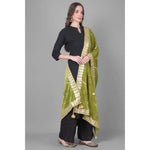 Load image into Gallery viewer, Women's Velvet Gotta Patti Dupatta (Olive, Length: 2.25 to 2.50 Mtr) Kashvii
