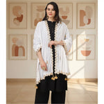 Load image into Gallery viewer, Women's Velvet Gotta Patti Dupatta (White, Length: 2.25 to 2.50 Mtr) Kashvii
