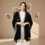 Load image into Gallery viewer, Women's Velvet Gotta Patti Dupatta (Black, Length: 2.25 to 2.50 Mtr) Kashvii
