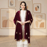 Load image into Gallery viewer, Women's Velvet Gotta Patti Dupatta (Purple, Length: 2.25 to 2.50 Mtr) Kashvii
