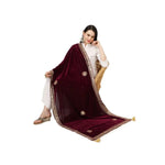 Load image into Gallery viewer, Women's Velvet Gotta Patti Dupatta (Purple, Length: 2.25 to 2.50 Mtr) Kashvii

