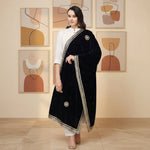 Load image into Gallery viewer, Women's Velvet Gotta Patti Dupatta (Blue, Length: 2.25 to 2.50 Mtr) Kashvii
