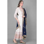 Load image into Gallery viewer, Women's Velvet Gotta Patti Dupatta (Navy, Length: 2.25 to 2.50 Mtr) Kashvii
