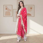 Load image into Gallery viewer, Women's Velvet Gotta Patti Dupatta (Pink, Length: 2.25 to 2.50 Mtr) Kashvii
