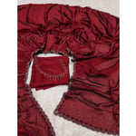 Load image into Gallery viewer, Women's Georgette Satin Silk Saree With Unstitched Blouse 5.5Mtr (Red) Kashvii
