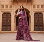 Load image into Gallery viewer, Women's Georgette Printed Saree With Unstitched Blouse 5.5Mtr (Pink) Kashvii
