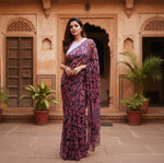 Load image into Gallery viewer, Women's Georgette Printed Saree With Unstitched Blouse 5.5Mtr (Pink) Kashvii
