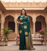 Load image into Gallery viewer, Women's Silk Printed Saree With Unstitched Blouse 5.5Mtr (Green) Kashvii
