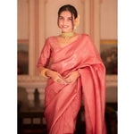 Load image into Gallery viewer, Women's Pink Silk Printed Saree With Unstitched Blouse -5.5Mtr Kashvii

