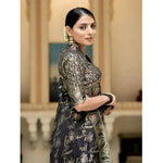 Load image into Gallery viewer, Women's Black Silk Printed Saree With Unstitched Blouse -5.5Mtr Kashvii
