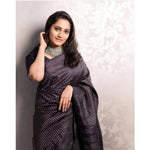 Load image into Gallery viewer, Women's Silk Printed Saree With Unstitched Blouse 5.5Mtr (Black) Kashvii
