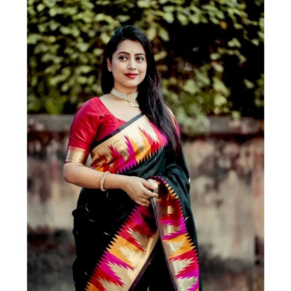 Women's Multicolor Silk Printed Saree With Unstitched Blouse -5.5Mtr Kashvii