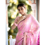 Load image into Gallery viewer, Women's Pink Silk Printed Saree With Unstitched Blouse -5.5Mtr Kashvii
