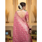 Load image into Gallery viewer, Women's Silk Printed Saree With Unstitched Blouse 5.5Mtr (Peach)
