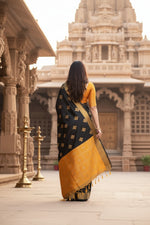 Load image into Gallery viewer, Women's Silk Printed Saree With Unstitched Blouse 5.5Mtr (Yellow)
