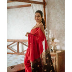 Load image into Gallery viewer, Women's Cotton  Printed Saree With Unstitched Blouse 5.5Mtr (Red) Kashvii
