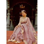 Load image into Gallery viewer, Women's Cotton  Printed Saree With Unstitched Blouse 5.5Mtr (Rose Gold) Kashvii
