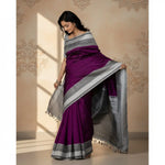 Load image into Gallery viewer, Women's Purple Silk Printed Saree With Unstitched Blouse -5.5Mtr Kashvii
