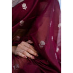 Load image into Gallery viewer, Women's Cotton  Printed Saree With Unstitched Blouse 5.5Mtr (Maroon) Kashvii

