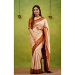 Load image into Gallery viewer, Women's Cream Color Silk Printed Saree With Unstitched Blouse -5.5Mtr Kashvii
