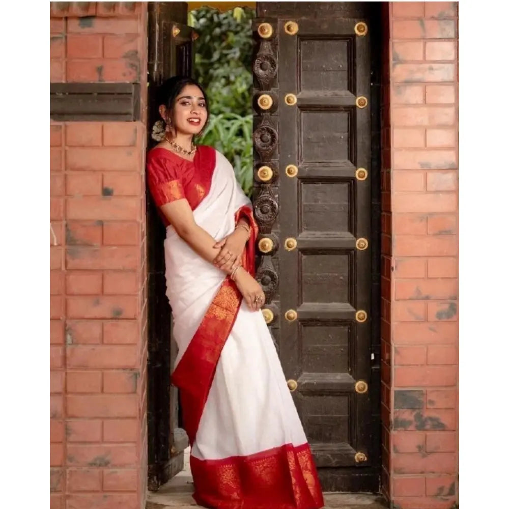 Women's Silk Printed Saree With Unstitched Blouse -5.5Mtr Kashvii