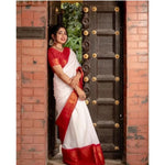 Load image into Gallery viewer, Women's Silk Printed Saree With Unstitched Blouse -5.5Mtr Kashvii
