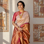 Load image into Gallery viewer, Women's Cream Color Silk Printed Saree With Unstitched Blouse -5.5Mtr Kashvii
