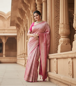 Load image into Gallery viewer, Women's Silk Printed Saree With Unstitched Blouse 5.5Mtr (Pink) Kashvii
