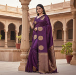 Load image into Gallery viewer, Women's Silk Printed Saree With Unstitched Blouse 5.5Mtr (Wine) Kashvii

