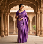 Load image into Gallery viewer, Women's Silk Printed Saree With Unstitched Blouse 5.5Mtr (Blue) Kashvii
