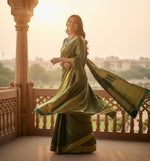 Load image into Gallery viewer, Women's Green Silk Printed Saree With Unstitched Blouse -5.5Mtr Kashvii
