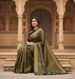 Load image into Gallery viewer, Women's Silk Printed Saree With Unstitched Blouse 5.5Mtr (Black) Kashvii
