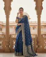 Load image into Gallery viewer, Women's Rama Silk Printed Saree With Unstitched Blouse -5.5Mtr Kashvii

