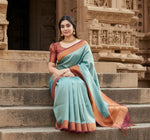 Load image into Gallery viewer, Women's Silk Printed Saree With Unstitched Blouse 5.5Mtr (Rama) Kashvii

