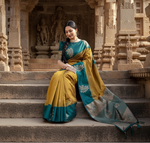 Load image into Gallery viewer, Women's Yellow Silk Printed Saree With Unstitched Blouse -5.5Mtr Kashvii
