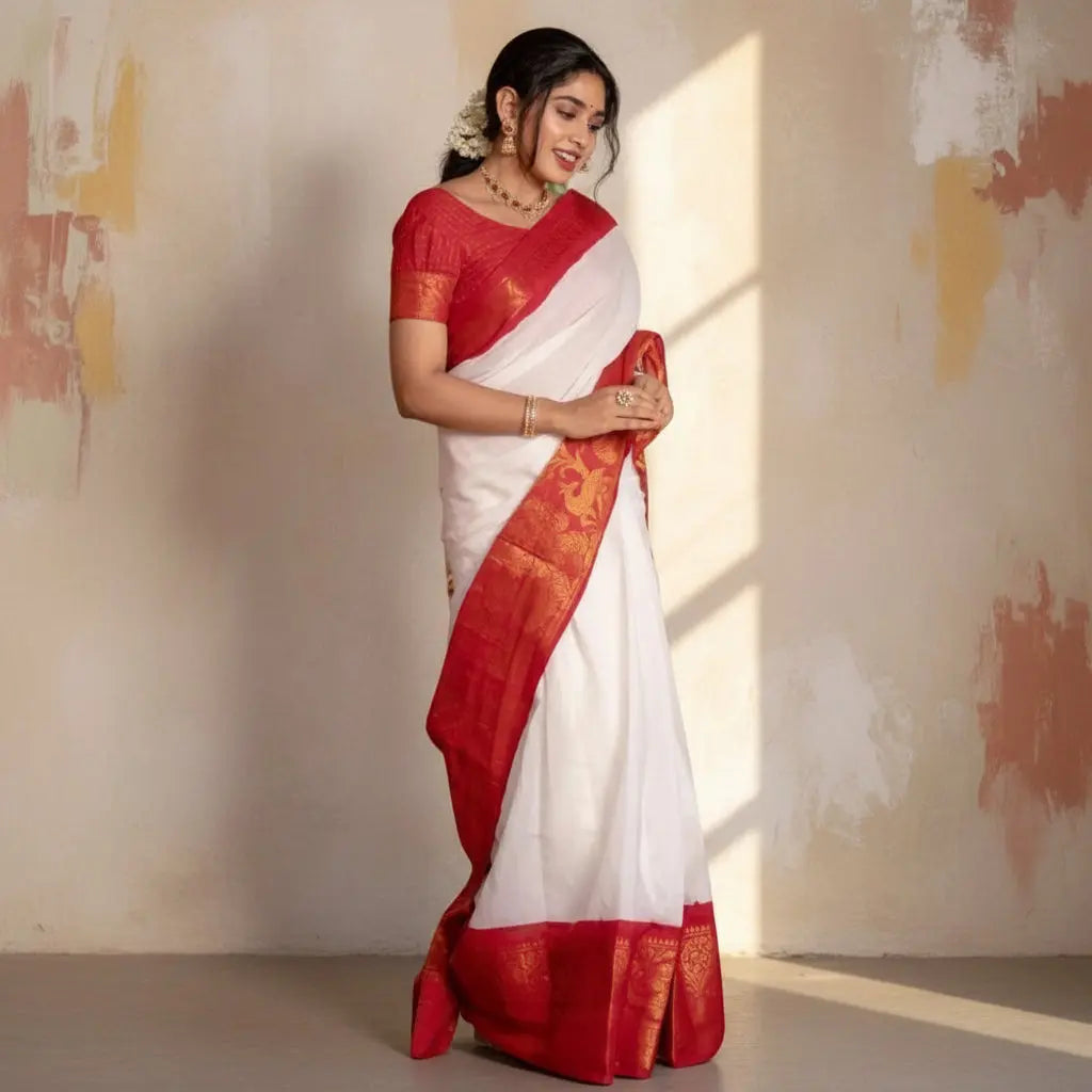 Women's Silk Printed Saree With Unstitched Blouse -5.5Mtr Kashvii
