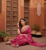 Load image into Gallery viewer, Women's Pink Silk Printed Saree With Unstitched Blouse -5.5Mtr Kashvii
