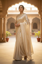 Load image into Gallery viewer, Women's Silk Printed Saree With Unstitched Blouse 5.5Mtr (Off White) Kashvii
