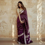 Load image into Gallery viewer, Women's Cotton  Printed Saree With Unstitched Blouse 5.5Mtr (Purple) Kashvii
